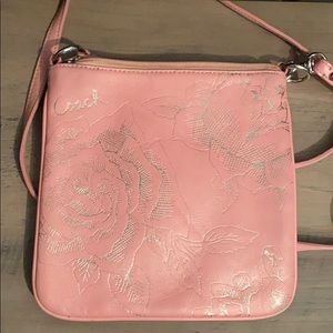Pink Coach crossbody handbag